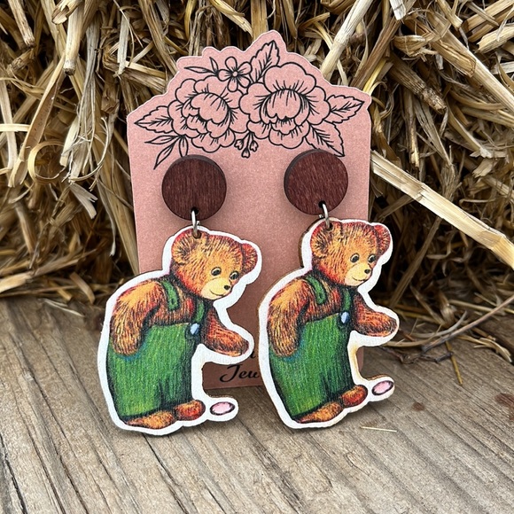 Don Freeman “ Corduroy” Book Character Earrings/ Teacher Earrings - Picture 4 of 9